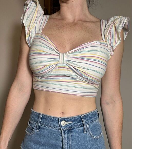Maeve Rainbow Festival Crop Top Size XS - Picture 1 of 4